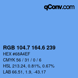 カラーコード: RGB 104.7 164.6 239 | qconv.com