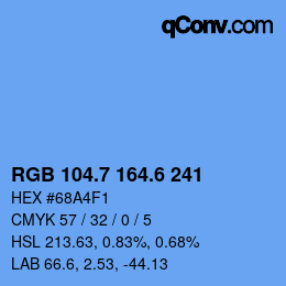 カラーコード: RGB 104.7 164.6 241 | qconv.com