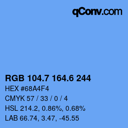 カラーコード: RGB 104.7 164.6 244 | qconv.com
