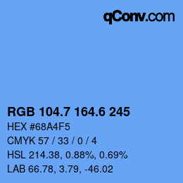 カラーコード: RGB 104.7 164.6 245 | qconv.com