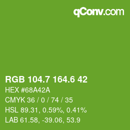 カラーコード: RGB 104.7 164.6 42 | qconv.com