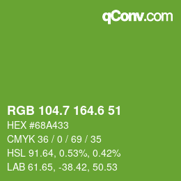 カラーコード: RGB 104.7 164.6 51 | qconv.com