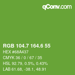 カラーコード: RGB 104.7 164.6 55 | qconv.com