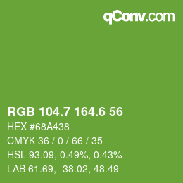 カラーコード: RGB 104.7 164.6 56 | qconv.com