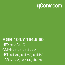 カラーコード: RGB 104.7 164.6 60 | qconv.com