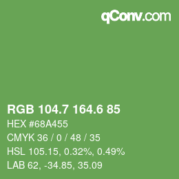 カラーコード: RGB 104.7 164.6 85 | qconv.com
