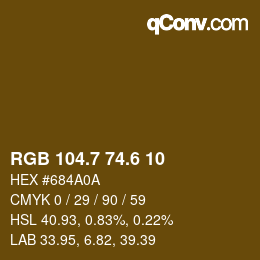 カラーコード: RGB 104.7 74.6 10 | qconv.com