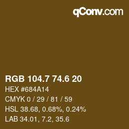 カラーコード: RGB 104.7 74.6 20 | qconv.com