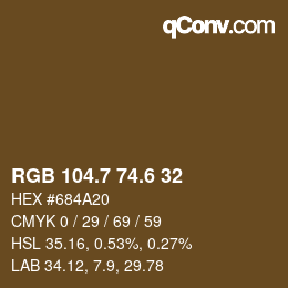 カラーコード: RGB 104.7 74.6 32 | qconv.com