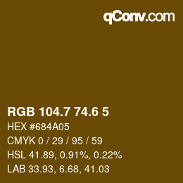 カラーコード: RGB 104.7 74.6 5 | qconv.com