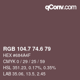 カラーコード: RGB 104.7 74.6 79 | qconv.com