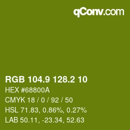 カラーコード: RGB 104.9 128.2 10 | qconv.com