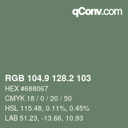 カラーコード: RGB 104.9 128.2 103 | qconv.com