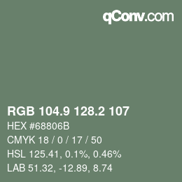 Color code: RGB 104.9 128.2 107 | qconv.com