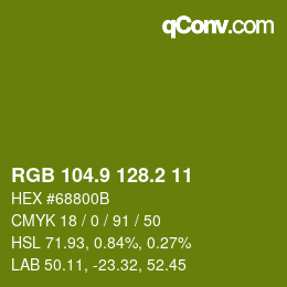 カラーコード: RGB 104.9 128.2 11 | qconv.com