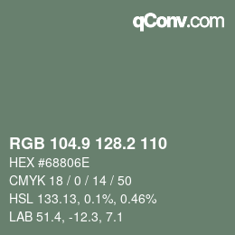 カラーコード: RGB 104.9 128.2 110 | qconv.com