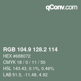 Color code: RGB 104.9 128.2 114 | qconv.com