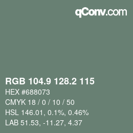 Color code: RGB 104.9 128.2 115 | qconv.com