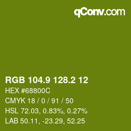 カラーコード: RGB 104.9 128.2 12 | qconv.com