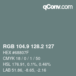 Color code: RGB 104.9 128.2 127 | qconv.com