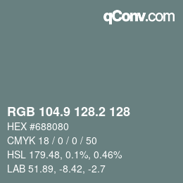 カラーコード: RGB 104.9 128.2 128 | qconv.com
