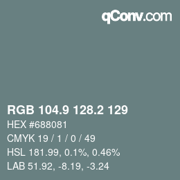 Color code: RGB 104.9 128.2 129 | qconv.com