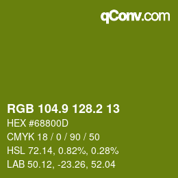 カラーコード: RGB 104.9 128.2 13 | qconv.com