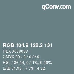 Color code: RGB 104.9 128.2 131 | qconv.com