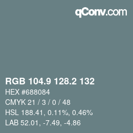 Color code: RGB 104.9 128.2 132 | qconv.com