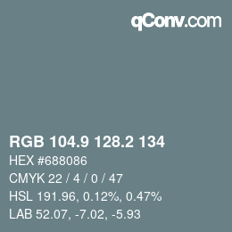 Color code: RGB 104.9 128.2 134 | qconv.com