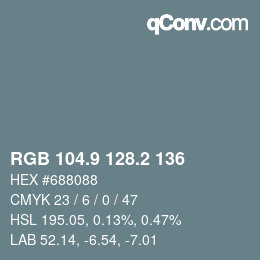 Color code: RGB 104.9 128.2 136 | qconv.com