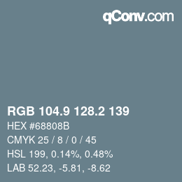 Color code: RGB 104.9 128.2 139 | qconv.com