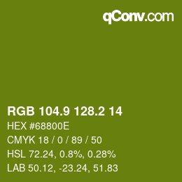 カラーコード: RGB 104.9 128.2 14 | qconv.com