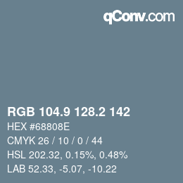 Color code: RGB 104.9 128.2 142 | qconv.com