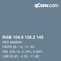 Color code: RGB 104.9 128.2 145 | qconv.com