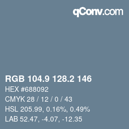 Color code: RGB 104.9 128.2 146 | qconv.com