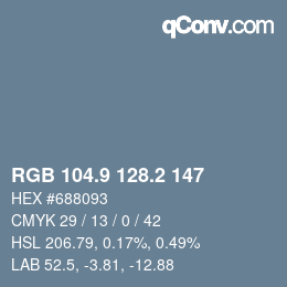 Color code: RGB 104.9 128.2 147 | qconv.com