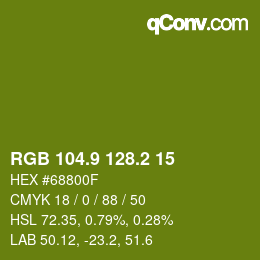 カラーコード: RGB 104.9 128.2 15 | qconv.com