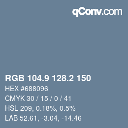 Color code: RGB 104.9 128.2 150 | qconv.com