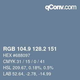 Color code: RGB 104.9 128.2 151 | qconv.com