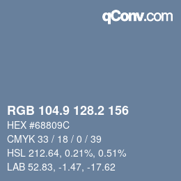 Color code: RGB 104.9 128.2 156 | qconv.com