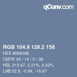 Color code: RGB 104.9 128.2 158 | qconv.com
