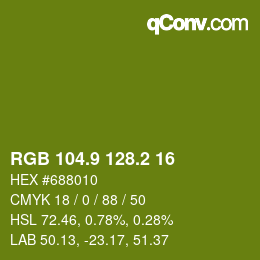 カラーコード: RGB 104.9 128.2 16 | qconv.com