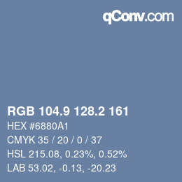 Color code: RGB 104.9 128.2 161 | qconv.com