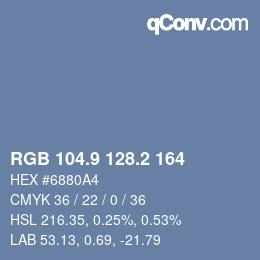 Color code: RGB 104.9 128.2 164 | qconv.com