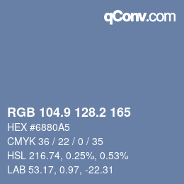 Color code: RGB 104.9 128.2 165 | qconv.com