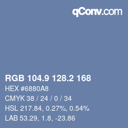 Color code: RGB 104.9 128.2 168 | qconv.com