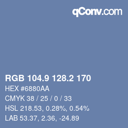 Color code: RGB 104.9 128.2 170 | qconv.com