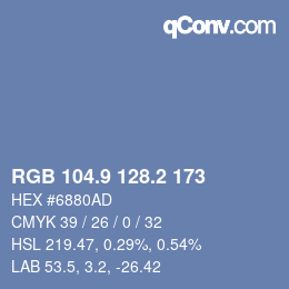 Color code: RGB 104.9 128.2 173 | qconv.com