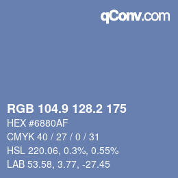 Color code: RGB 104.9 128.2 175 | qconv.com